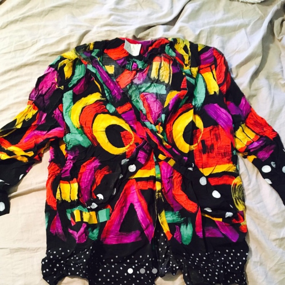 Vintage 80s Plus Size Top and Skirt Set